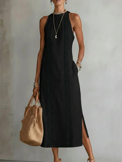 Fantine | Robe Midi d'Été à Col Mao