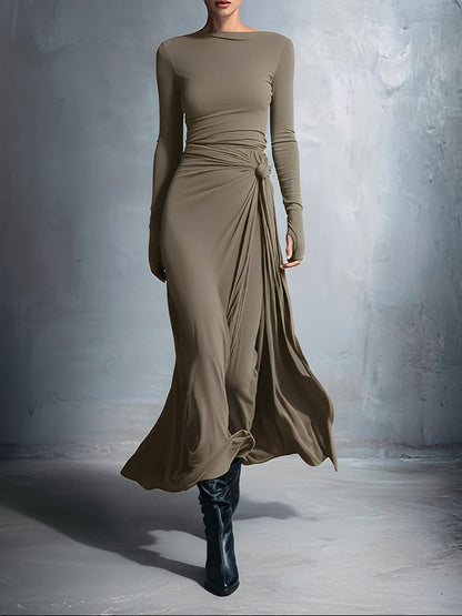 Orane - Robe Maxi à Nœud Latéral