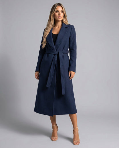 Louison - Manteau Long Ceinturé à Revers