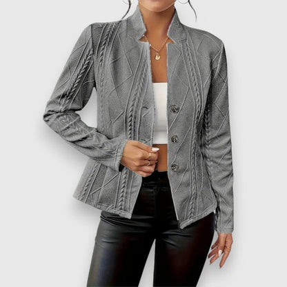 Lysiane - Gilet en Maille Texturée Boutonné