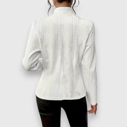 Lysiane - Gilet en Maille Texturée Boutonné