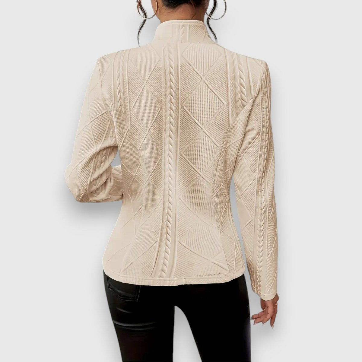 Lysiane - Gilet en Maille Texturée Boutonné