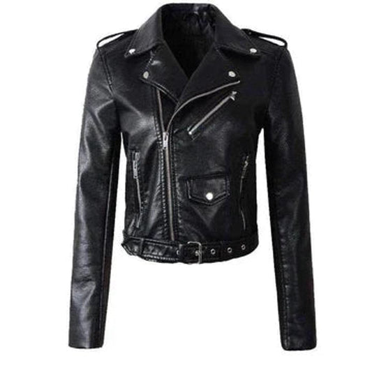 Rachelle | Blouson Moto Court Ceinturé