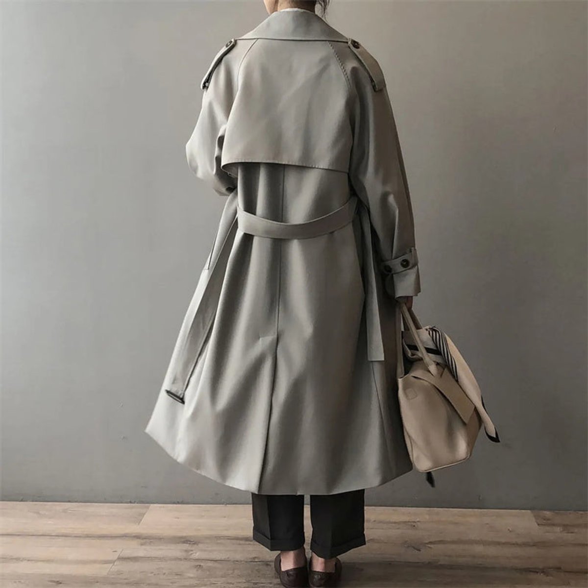 Clélia - Trench Long Croisé Ceinturé