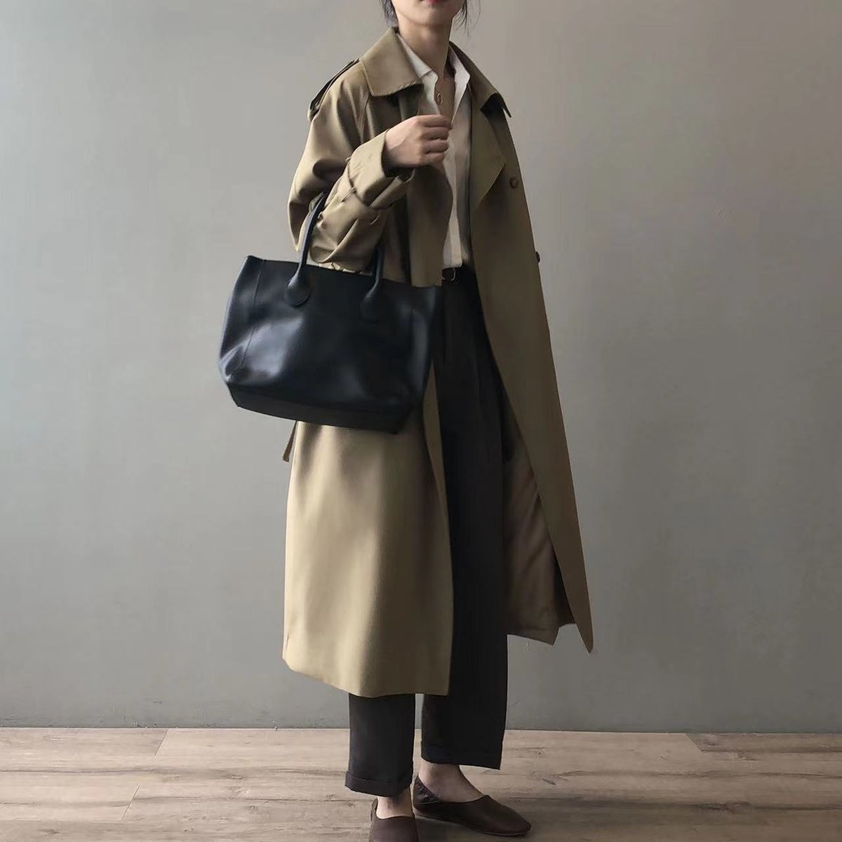Clélia - Trench Long Croisé Ceinturé