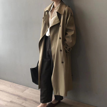 Clélia - Trench Long Croisé Ceinturé