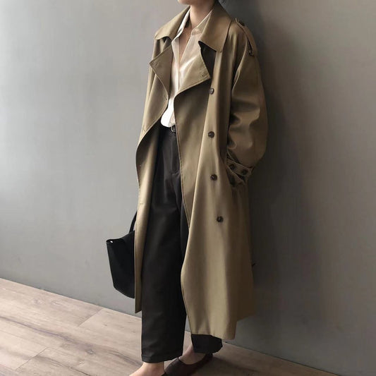 Clélia - Trench Long Croisé Ceinturé