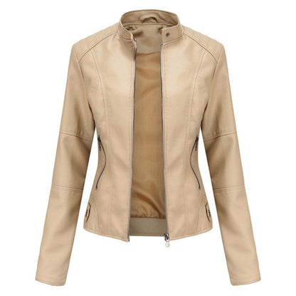 Hélène | Blouson Moto Raffiné à Col Montant