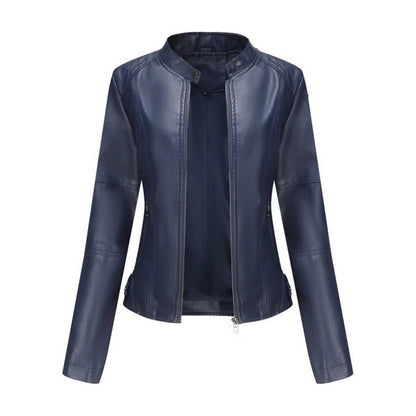 Hélène | Blouson Moto Raffiné à Col Montant