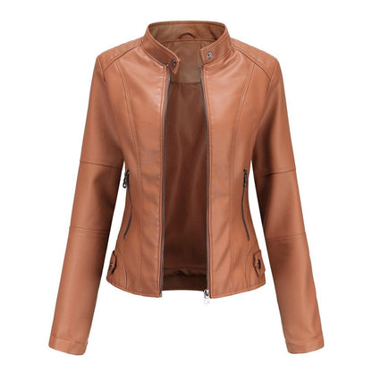 Hélène | Blouson Moto Raffiné à Col Montant