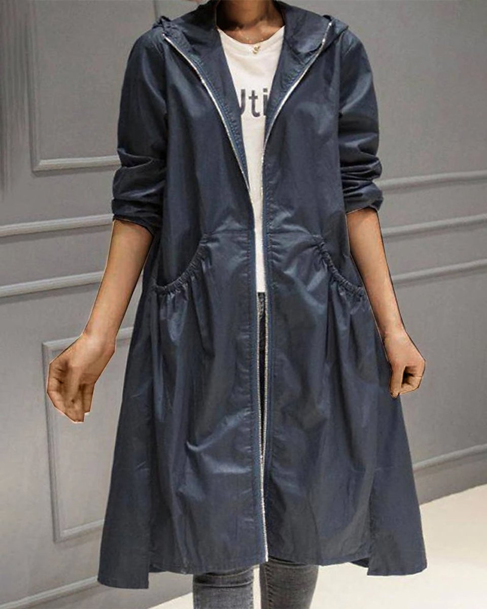 Cassandre | Trench Long Zippé à Capuche