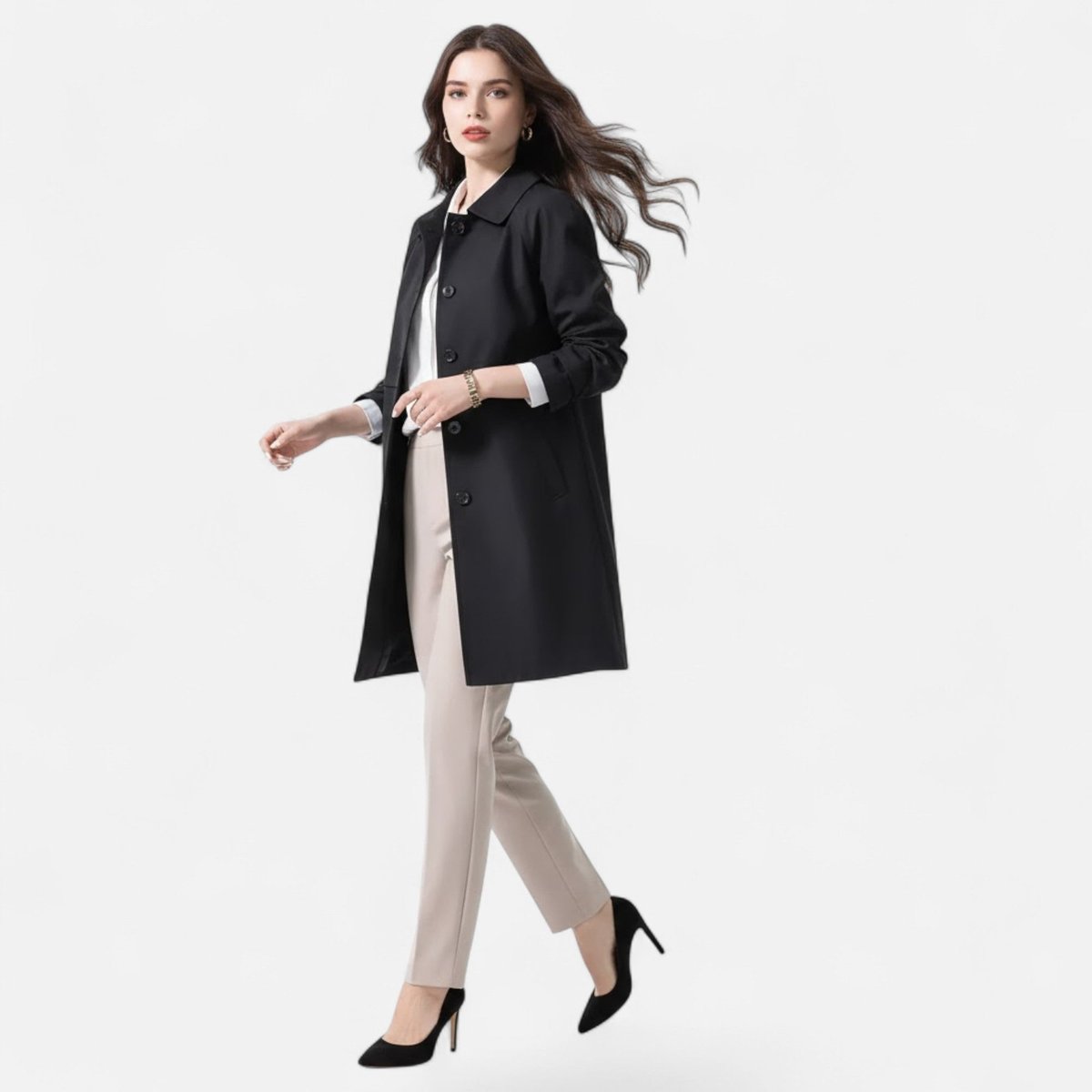 Émilienne - Manteau Mi-Long Cintré