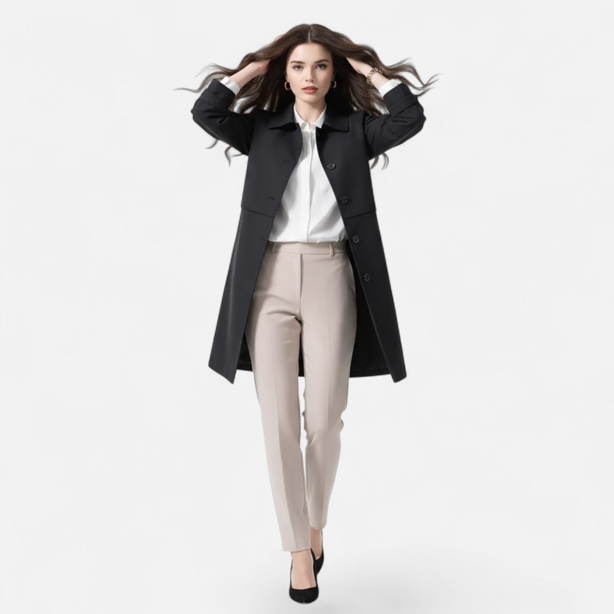 Émilienne - Manteau Mi-Long Cintré