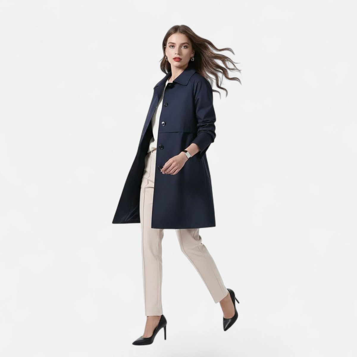 Émilienne - Manteau Mi-Long Cintré