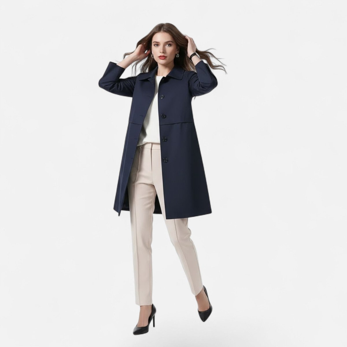 Émilienne - Manteau Mi-Long Cintré