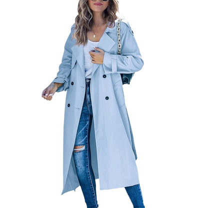 Rose-Marie - Trench Long Croisé Ceinturé