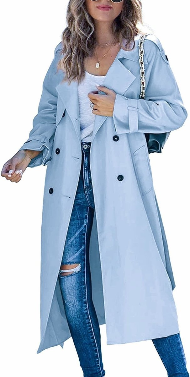 Rose-Marie - Trench Long Croisé Ceinturé
