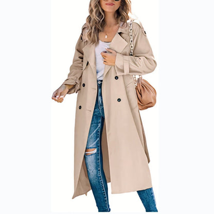 Rose-Marie - Trench Long Croisé Ceinturé
