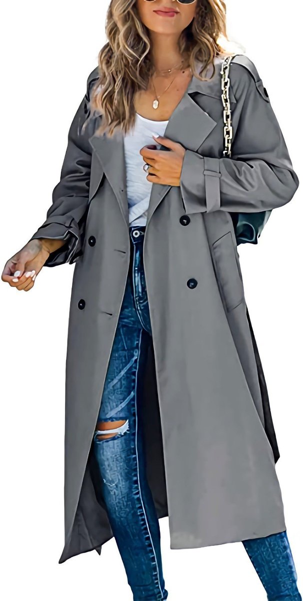 Rose-Marie - Trench Long Croisé Ceinturé