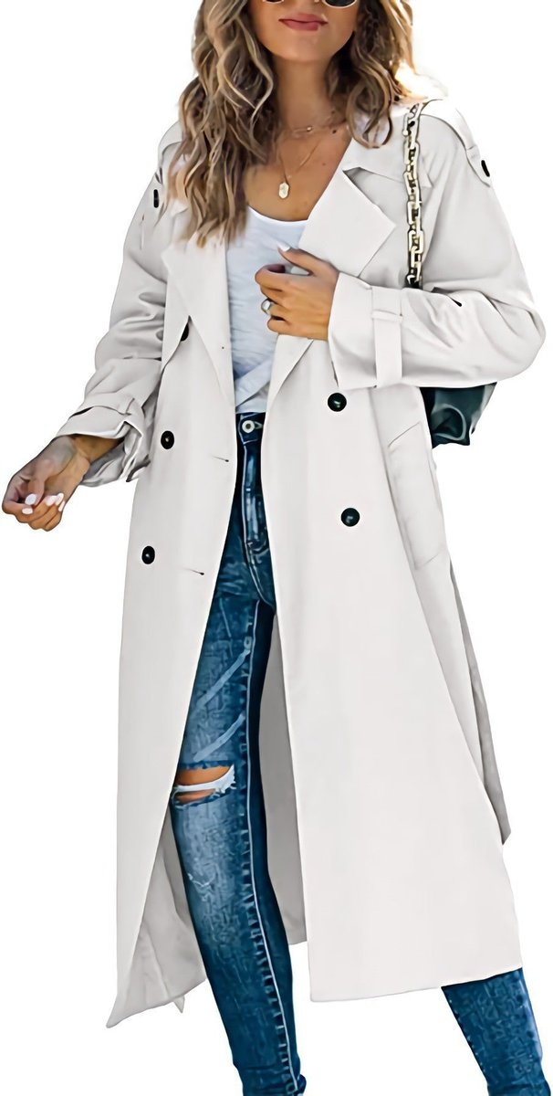 Rose-Marie - Trench Long Croisé Ceinturé