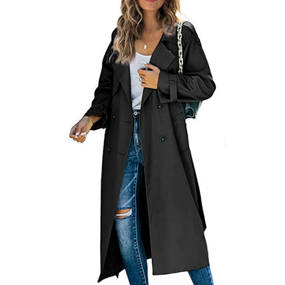 Rose-Marie - Trench Long Croisé Ceinturé