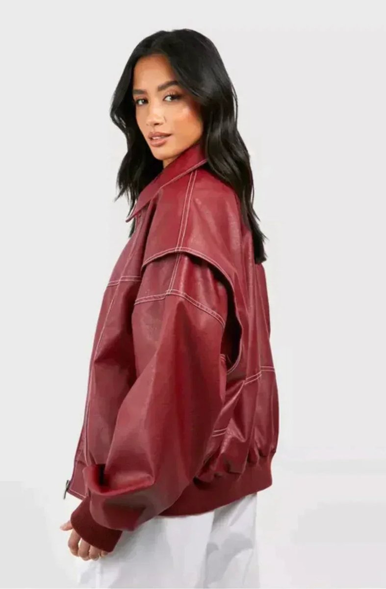Gilberte - Blouson Oversize à Surpiqûres Contrastées