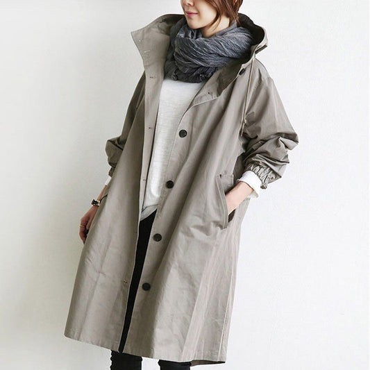 Maëlle | Manteau Oversize à Capuche et Boutonnage Devant