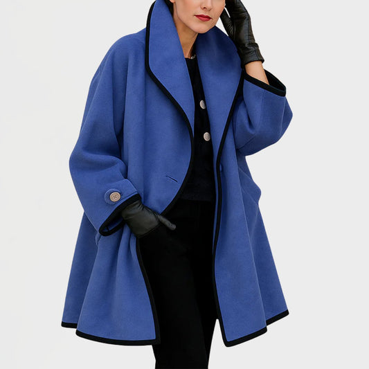 Flore | Manteau Oversize à Bordures Contrastées