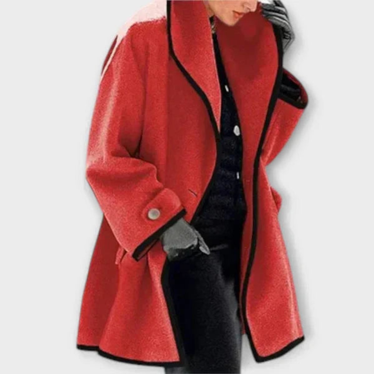 Flore | Manteau Oversize à Bordures Contrastées