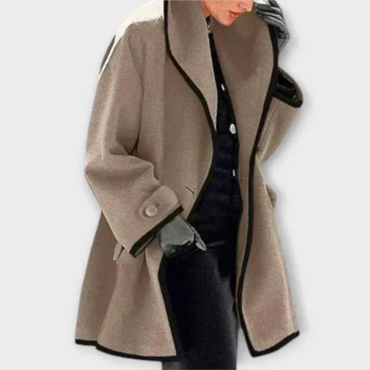 Flore | Manteau Oversize à Bordures Contrastées