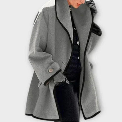 Flore | Manteau Oversize à Bordures Contrastées