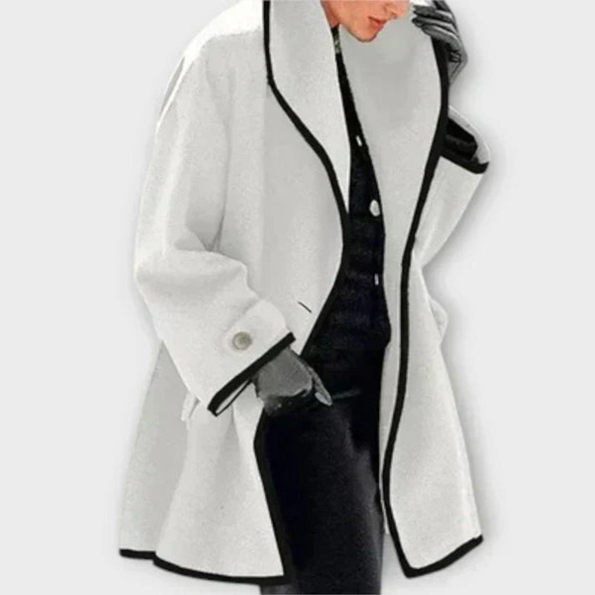 Flore | Manteau Oversize à Bordures Contrastées