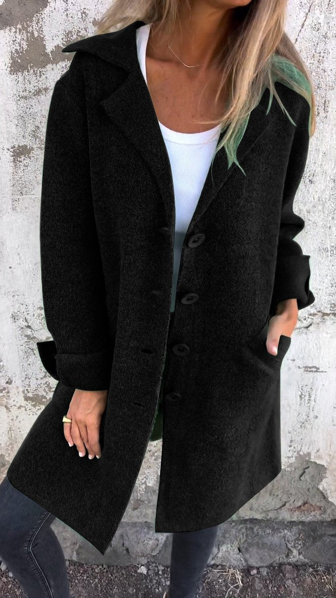 Augustine - Manteau Long Coupe Décontractée à Revers