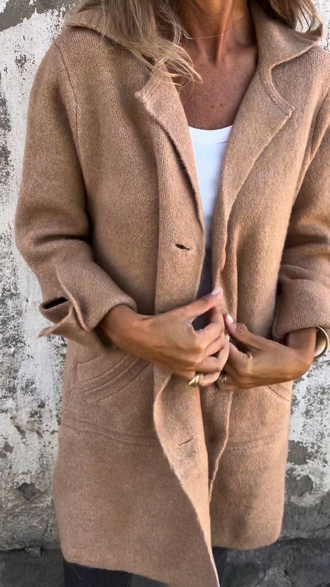 Augustine - Manteau Long Coupe Décontractée à Revers