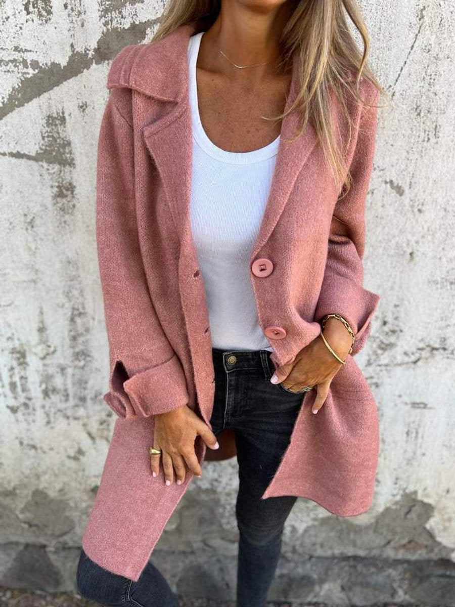 Augustine - Manteau Long Coupe Décontractée à Revers