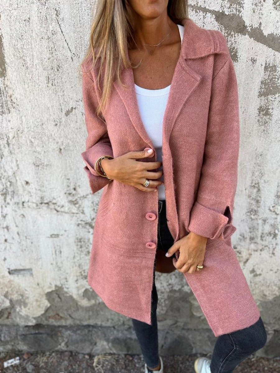 Augustine - Manteau Long Coupe Décontractée à Revers