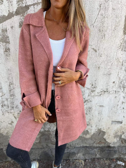 Augustine - Manteau Long Coupe Décontractée à Revers