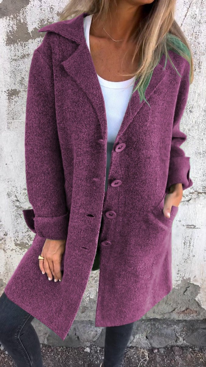Augustine - Manteau Long Coupe Décontractée à Revers