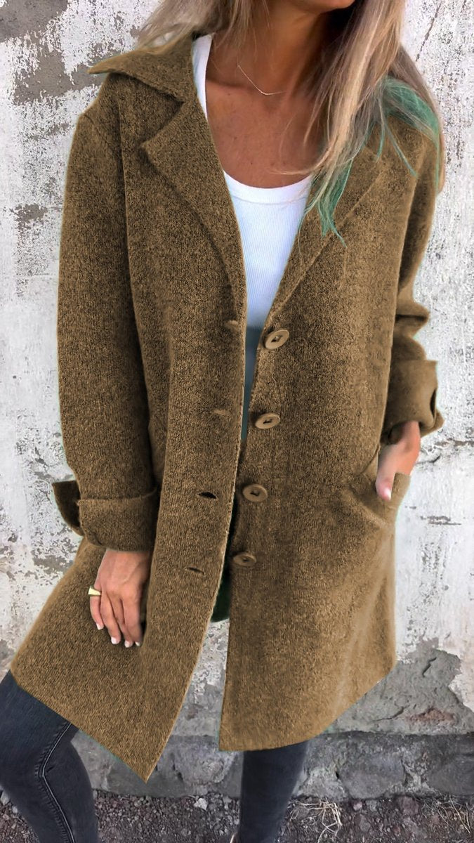 Augustine - Manteau Long Coupe Décontractée à Revers