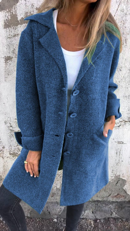 Augustine - Manteau Long Coupe Décontractée à Revers