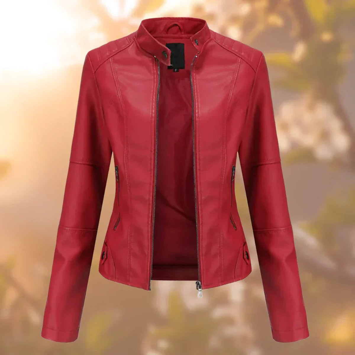 Gwladys - Veste Motarde Zippée Doublée