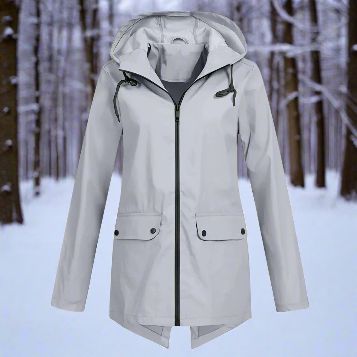 Lorraine | Imperméable Long à Capuche